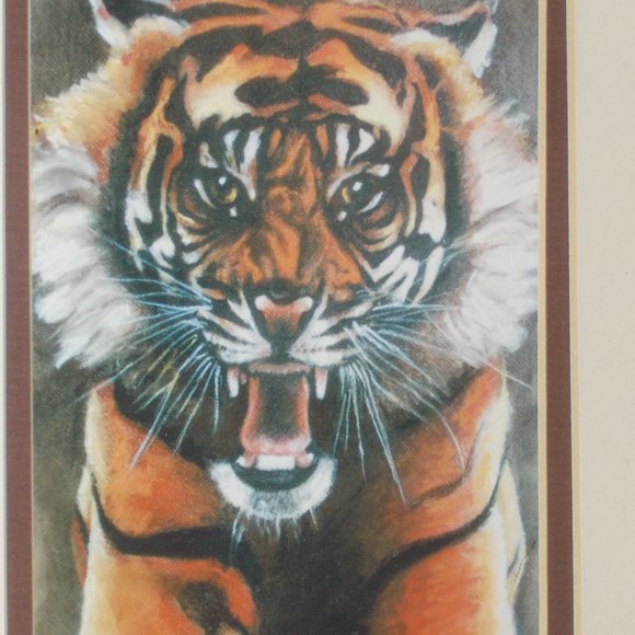 Vintage "Tiger" print of original pastel, copyright 1982 by Elke Stinnett - Picture 3 of 4